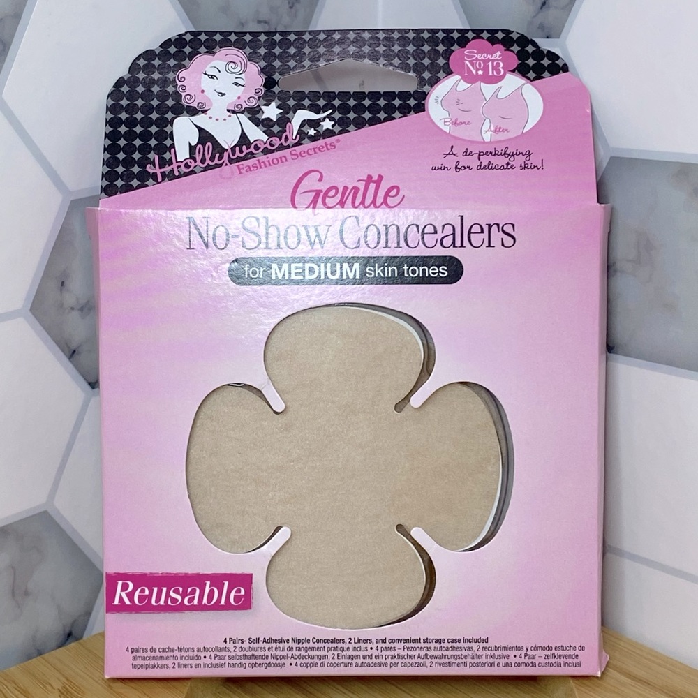 🔥5/$25🔥Hollywood Fashion Secrets Gentle No-Show Nipple Concealers Medium Tone